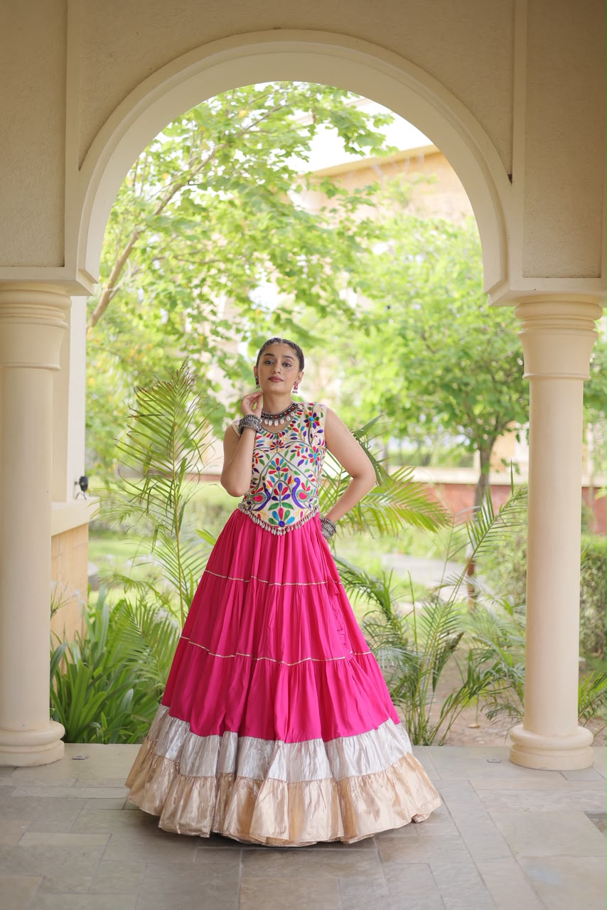KA 5071 Pink colour Rayon Embroidery Work & Cowrie Work Lehenga Choli . Grab it for ₹2849. Delivery 4-6 Working Days. Shop now. | Lehenga, Bollywood Lehenga, Creative Lehenga, Designer Lehenga, Embroidered Lehenga, Party Wear Lehenga