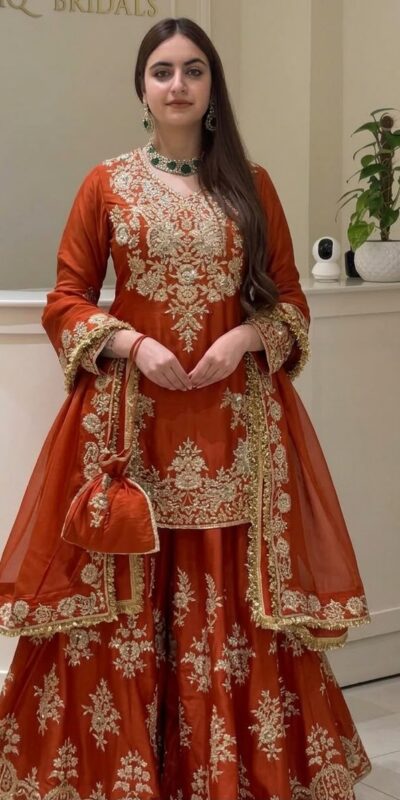 Alternative view of Super Rust Natural Silk Sequins Work Salwar Suit