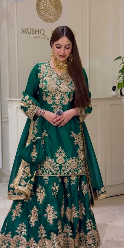 Alternative view of Super Teal Natural Silk Sequins Work Salwar Suit