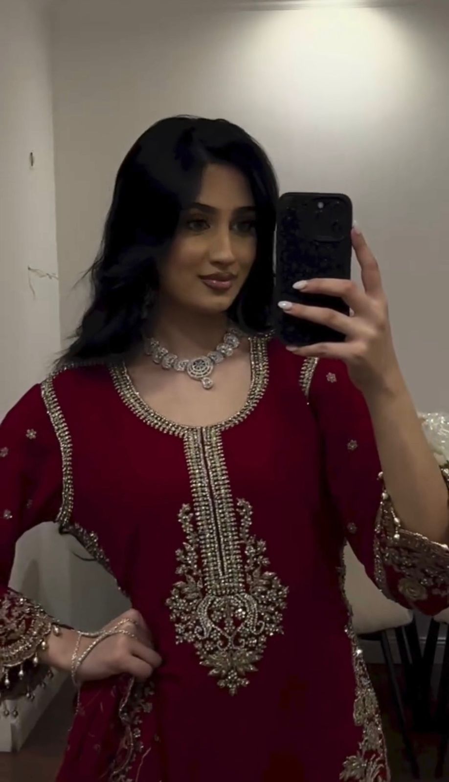 ZSR 3187 Maroon Faux Georgette Salwar Suit with Mirror Work & Embroidery Work. Get it for ₹2349. Delivery 4-6 Working Days. Shop now. | Jump Suits, Salwar suit, Casual Suits, Creative suits, Designer Suits, Palazzo Suits, Party Wear Suits, Patiala Suits, Straight Suits