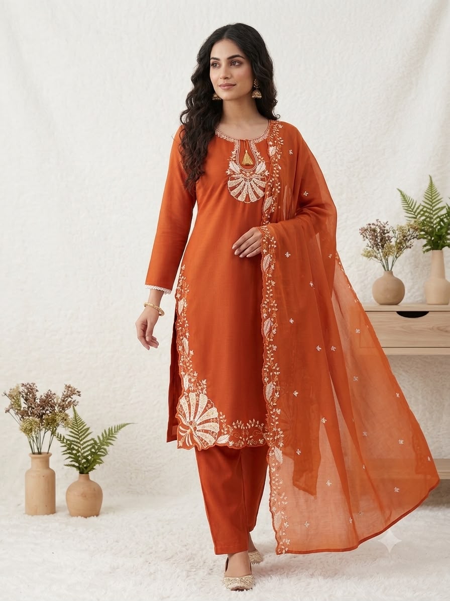 BE 502 Orange Roman Silk Salwar Suit with Sequins Work & Embroidery Work. Available at ₹2199 only. Delivery 4-6 Working Days. Shop now. | Jump Suits, Salwar suit, Casual Suits, Creative suits, Designer Suits, Palazzo Suits, Party Wear Suits, Patiala Suits, Straight Suits