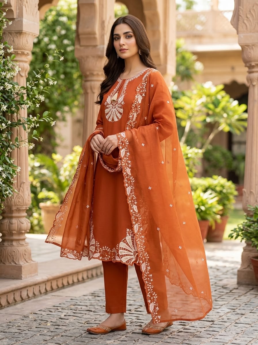 BE 502 Orange Roman Silk Salwar Suit with Sequins Work & Embroidery Work. Available at ₹2199 only. Delivery 4-6 Working Days. Shop now. | Jump Suits, Salwar suit, Casual Suits, Creative suits, Designer Suits, Palazzo Suits, Party Wear Suits, Patiala Suits, Straight Suits