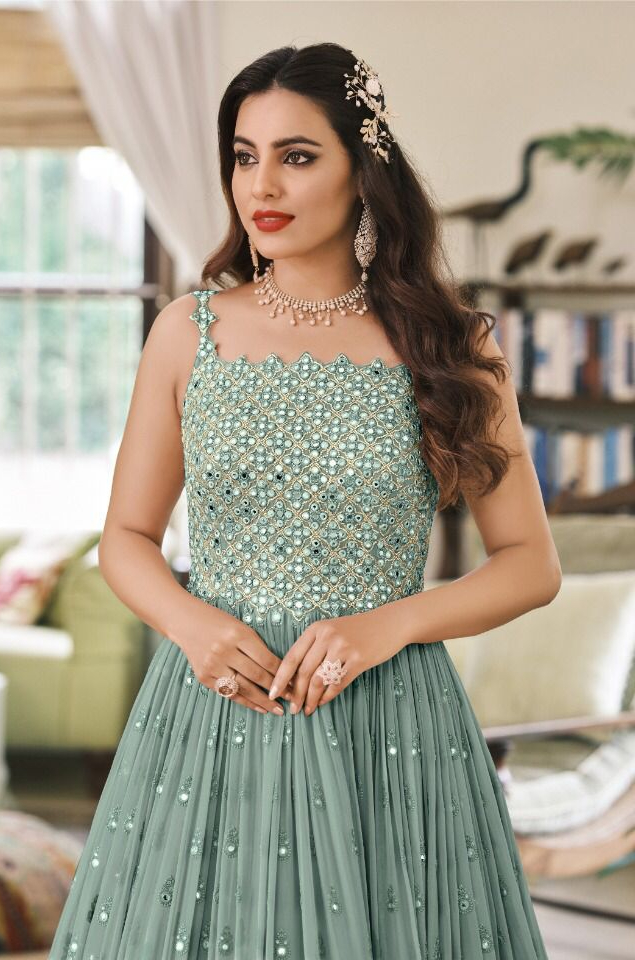 FC 1381 Sea Green Georgette Salwar Suit with Mirror Work & Embroidery Work. Get it for ₹2449. Delivery 4-6 Working Days. Shop now. | Jump Suits, Salwar suit, Casual Suits, Creative suits, Designer Suits, Palazzo Suits, Party Wear Suits, Patiala Suits, Straight Suits