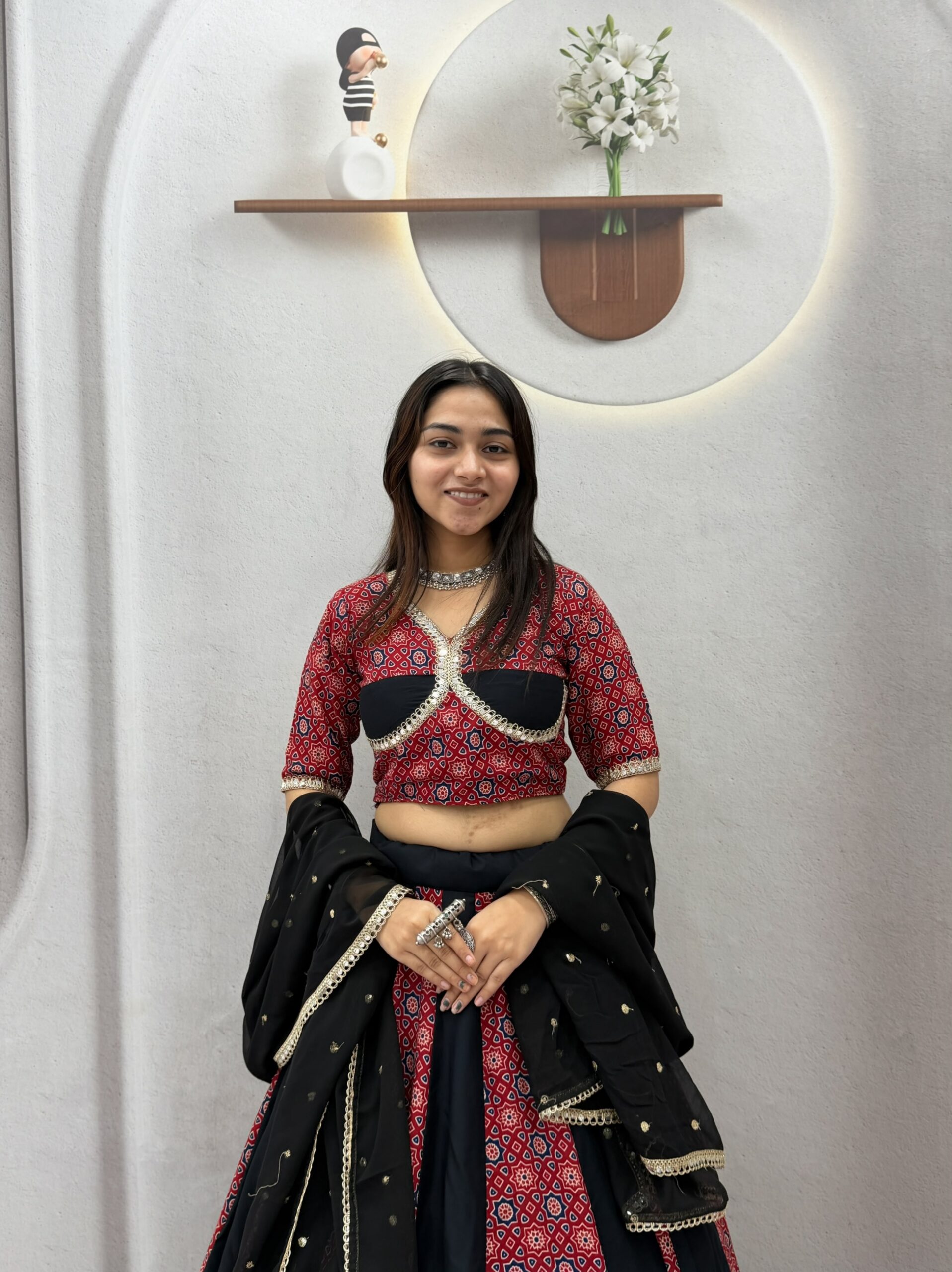 Ram 198 Black in Pure Cotton Mirror Work & Gamthi Work Lehenga Choli . Exclusive Offer ₹3149. Delivery 4-6 Working Days. Shop now. | Lehenga, Bollywood Lehenga, Creative Lehenga, Designer Lehenga, Embroidered Lehenga, Party Wear Lehenga