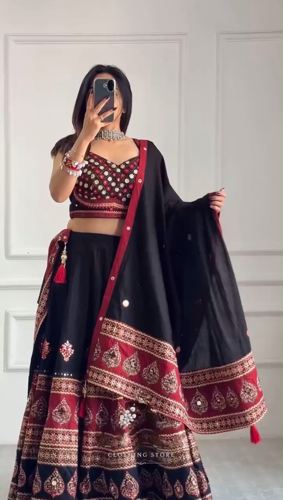 BE 503 Black | Printed Roman Lehenga Choli with Mirror Work. Affordable Price ₹2299. Delivery 4-6 Working Days. Shop now. | Lehenga, Bollywood Lehenga, Creative Lehenga, Designer Lehenga, Embroidered Lehenga, Party Wear Lehenga