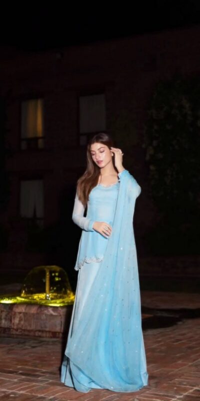 Alternative view of Shiny Sky Blue Faux Georgette Thread Work Salwar Suit