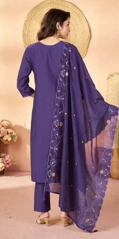 DIVA 177 Purple Thread Embroidery & Embroidery Work Salwar Suit in Brown Marina Silk. Now at just ₹2399. Delivery 4-6 Working Days. Shop now. | Jump Suits, Salwar suit, Casual Suits, Creative suits, Designer Suits, Palazzo Suits, Party Wear Suits, Patiala Suits, Straight Suits