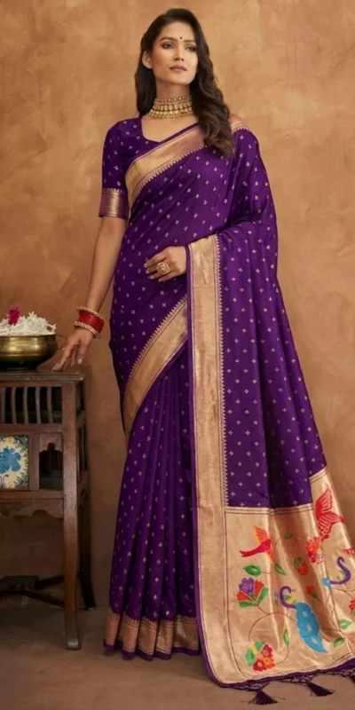 MB 239 Purple Color Organza Silk Saree with Moti Work & Zari Work. Grab it for ₹2299. Delivery 4-6 Working Days. Shop now. | Sarees, Bollywood Sarees, Creative Sarees, Designer Sarees, Embroidered Sarees, Ethnic Saree, Modern Digital sarees, Party Wear Sarees