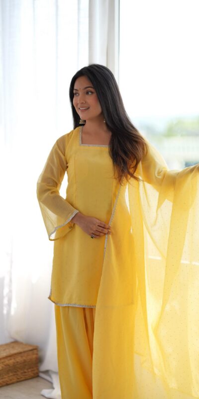 KB 297 Yellow Crunchy Silk Salwar Suit with Embroidery Work. Wedding, Party, Festive, Events Best Price ₹2029. Delivery 4-6 Working Days. Shop now. | Jump Suits, Salwar suit, Casual Suits, Creative suits, Designer Suits, Palazzo Suits, Party Wear Suits, Patiala Suits, Straight Suits