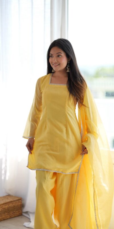 KB 297 Yellow Crunchy Silk Salwar Suit with Embroidery Work. Wedding, Party, Festive, Events Best Price ₹2029. Delivery 4-6 Working Days. Shop now. | Jump Suits, Salwar suit, Casual Suits, Creative suits, Designer Suits, Palazzo Suits, Party Wear Suits, Patiala Suits, Straight Suits