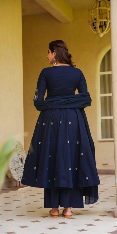 NF 1288 Navy Blue Colour Roman Silk Salwar Suit with Embroidery Work. Best Price ₹2399. Delivery 4-6 Working Days. Online Shop now. | Anarkali Suits, Bollywood Anarkali, Creative-Anarkali, Designer Anarkali, Embroidered Anarkali, Party Wear Anarkali