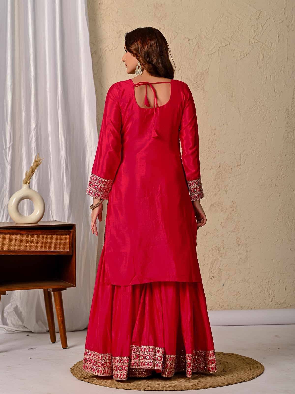 ND 5047 Red Chinon Silk Salwar Suit with Embroidery Work & Sequins Work. Get it for ₹2399. Delivery 4-6 Working Days. Shop now. | Jump Suits, Salwar suit, Casual Suits, Creative suits, Designer Suits, Palazzo Suits, Party Wear Suits, Patiala Suits, Straight Suits