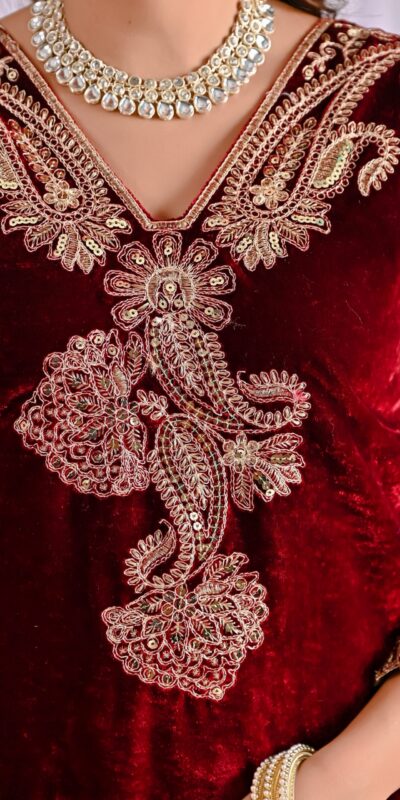 NF 1261 Maroon Viscose Velvet Salwar Suit with Embroidery Work & Lace Work. Grab it for ₹2249. Delivery 4-6 Working Days. Shop now. | Jump Suits, Salwar suit, Casual Suits, Creative suits, Designer Suits, Palazzo Suits, Party Wear Suits, Patiala Suits, Straight Suits