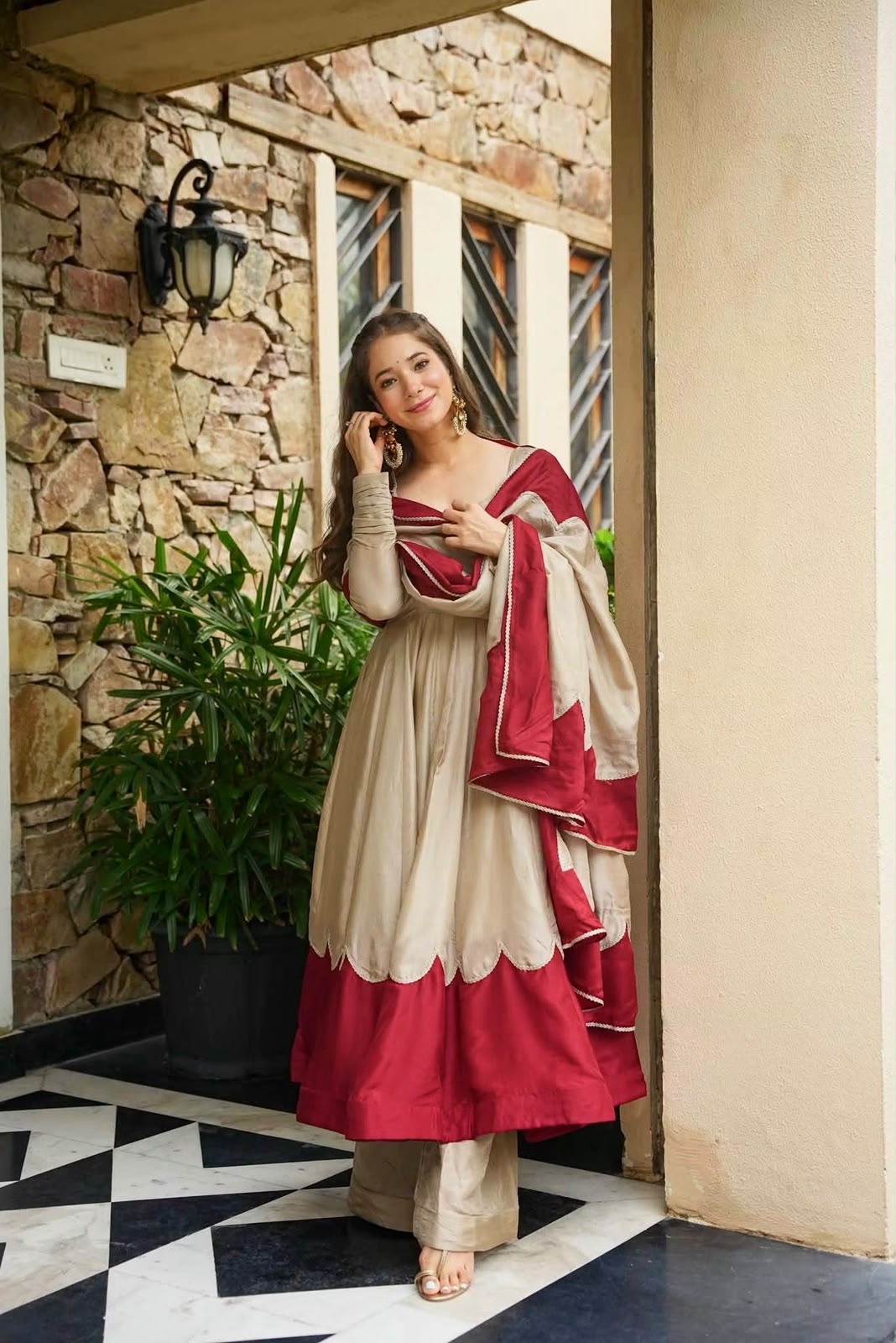 AD 249 Off White Roman Silk Gown with Mirror Work & Embroidery Work. Special Price ₹2999. Delivery 4-6 Working Days. Shop now. | Gowns, Bollywood Gowns, Creative Gowns, Designer Gowns, Embroidered Gowns, Party Wear Gowns
