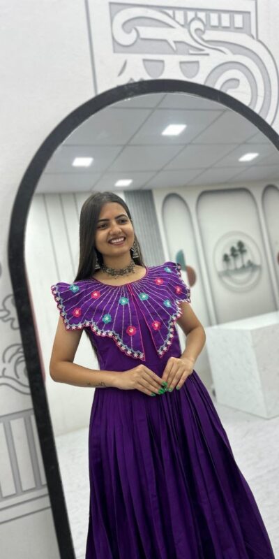 PC 571 Purple Roman Silk Gown with Mirror Work & Embroidery Work. Special Price ₹2099. Delivery 4-6 Working Days. Shop now. | Gowns, Bollywood Gowns, Creative Gowns, Designer Gowns, Embroidered Gowns, Party Wear Gowns