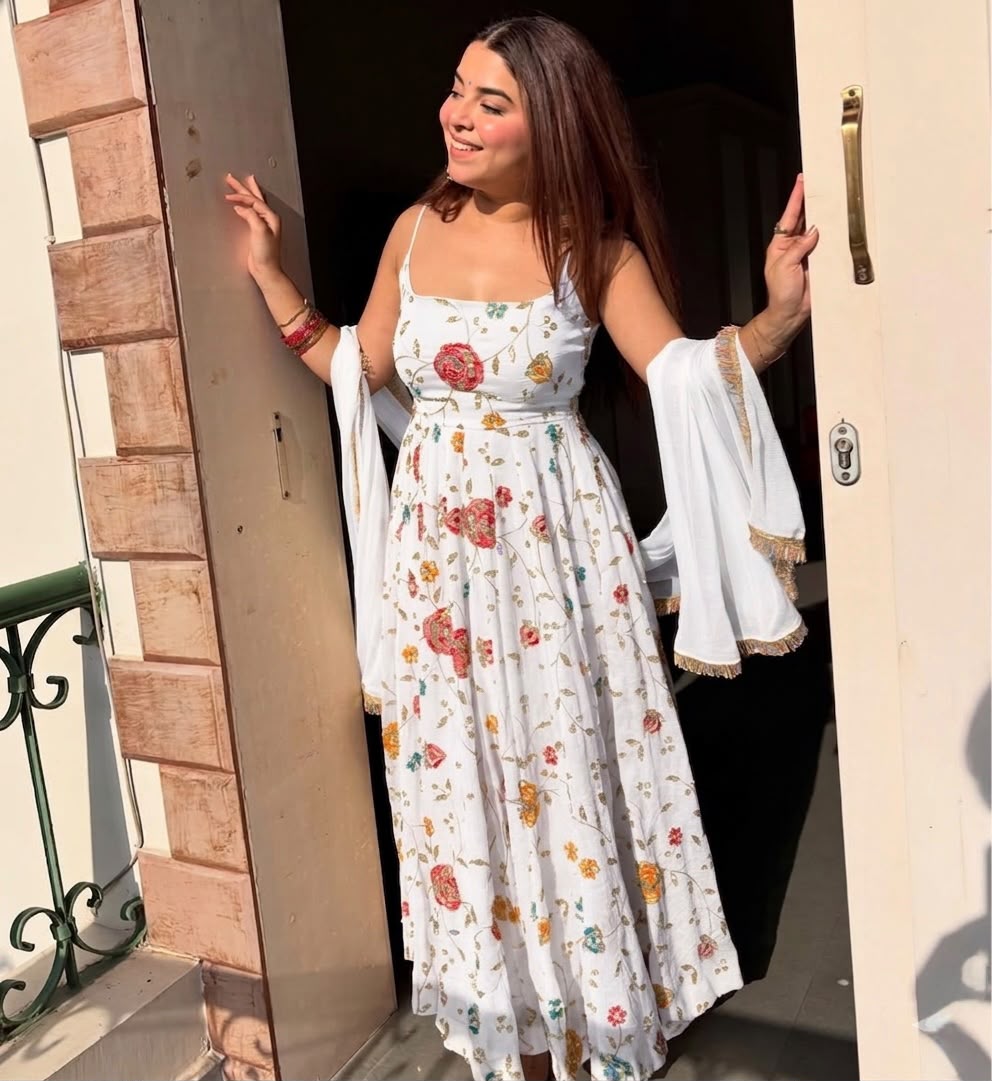 MF 521 White Crushi Silk Salwar Suit Perfect for Wedding, Party, Onam, Karwa Chauth, Housewarming – . Best Price ₹2399. Delivery 4-6 Working Days. Shop now. | Anarkali Suits, Bollywood Anarkali, Creative-Anarkali, Designer Anarkali, Embroidered Anarkali, Party Wear Anarkali