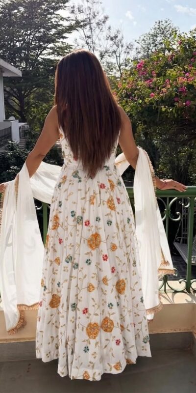 MF 521 White Crushi Silk Salwar Suit Perfect for Wedding, Party, Onam, Karwa Chauth, Housewarming – . Best Price ₹2399. Delivery 4-6 Working Days. Shop now. | Anarkali Suits, Bollywood Anarkali, Creative-Anarkali, Designer Anarkali, Embroidered Anarkali, Party Wear Anarkali
