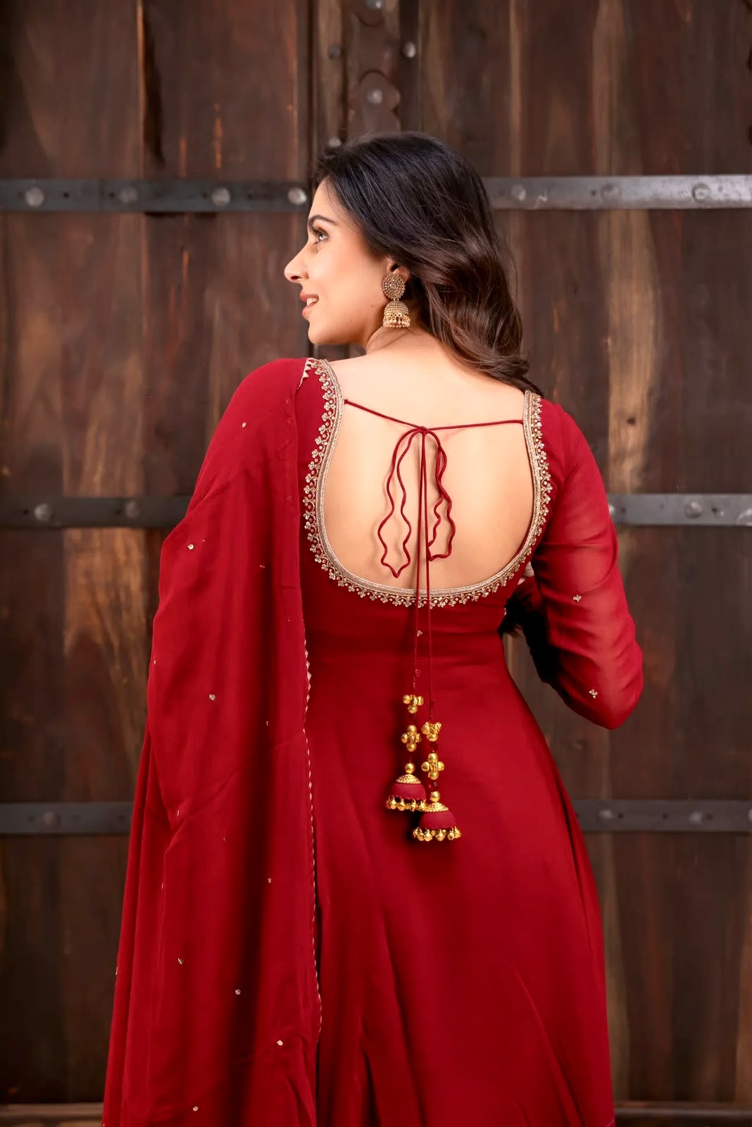KD 1653 Red Faux Georgette Salwar Suit with Lace Work & Digital Print. Introductory Price ₹2349. Delivery 4-6 Working Days. Shop now. | Anarkali Suits, Bollywood Anarkali, Creative-Anarkali, Designer Anarkali, Embroidered Anarkali, Party Wear Anarkali