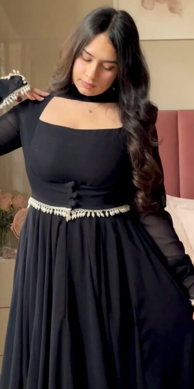 NF 1281 Black Faux Georgette Salwar Suit with Lace Work & Digital Print. Introductory Price ₹2249. Delivery 4-6 Working Days. Shop now. | Anarkali Suits, Bollywood Anarkali, Creative-Anarkali, Designer Anarkali, Embroidered Anarkali, Party Wear Anarkali