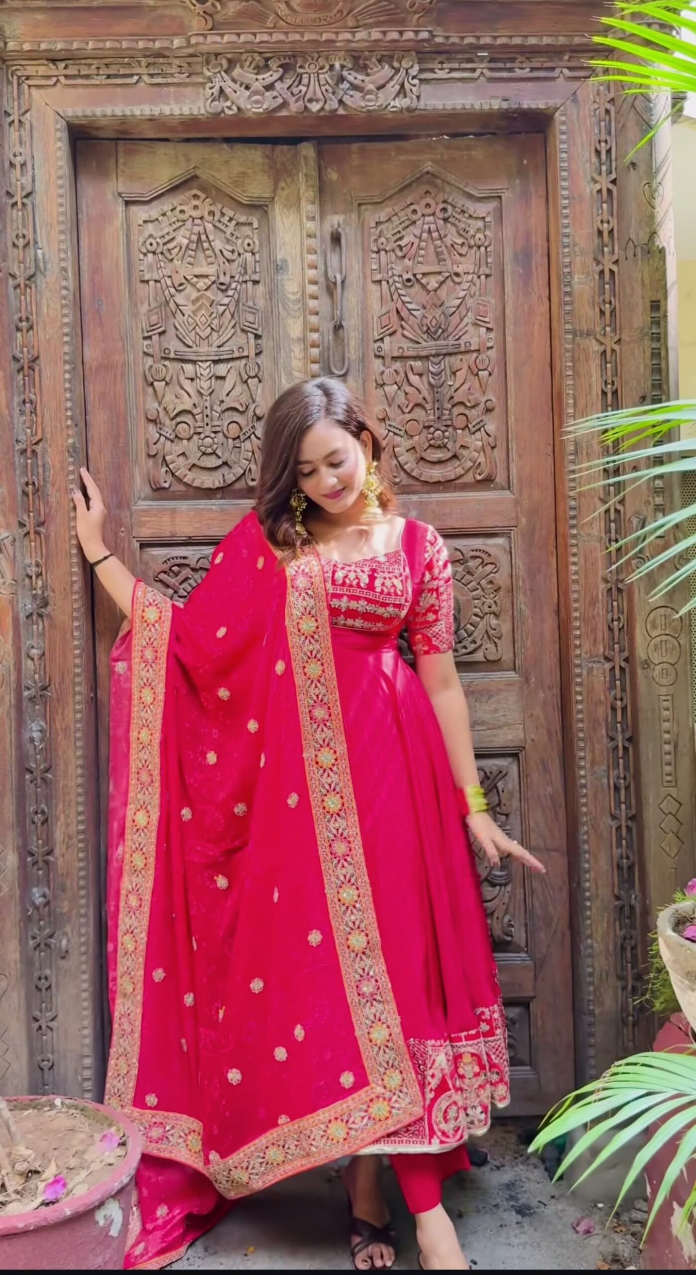 NF 1276 Pink in Color Natural Crepe Embroidery Work Anarkali Suit . Affordable Price ₹3049. Delivery 4-6 Working Days. Shop now. | Anarkali Suits, Bollywood Anarkali, Creative-Anarkali, Designer Anarkali, Embroidered Anarkali, Party Wear Anarkali