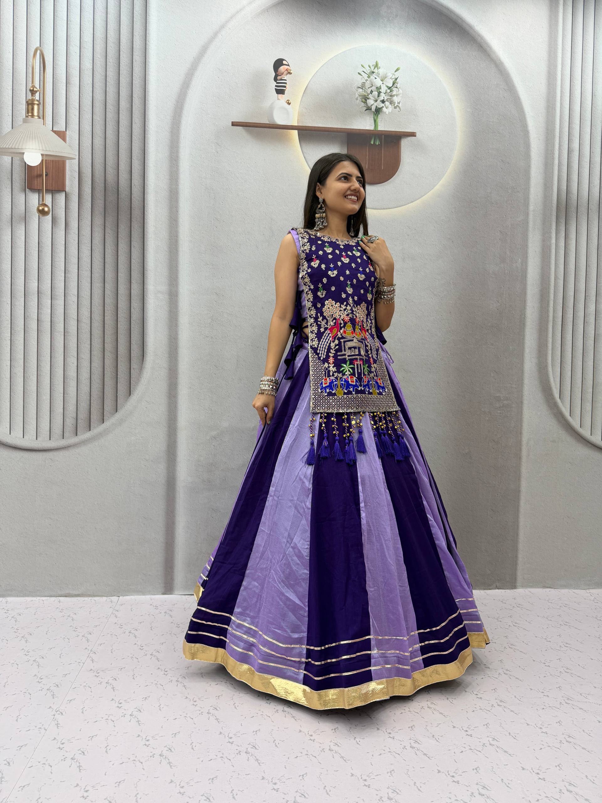 PC 579A Lavender in Color Vichitra Silk Embroidery Work Lehenga Choli . Now at just ₹3149. Delivery 4-6 Working Days. Shop now. | Lehenga, Bollywood Lehenga, Creative Lehenga, Designer Lehenga, Embroidered Lehenga, Party Wear Lehenga