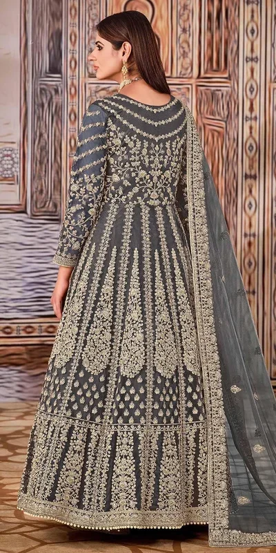 FC 2701 Grey Sequins Work & Embroidery Work Salwar Suitin Peach Butterfly Net. Grab it for ₹3149. Delivery 4-6 Working Days. Shop now. | Jump Suits, Salwar suit, Casual Suits, Creative suits, Designer Suits, Palazzo Suits, Party Wear Suits, Patiala Suits, Straight Suits