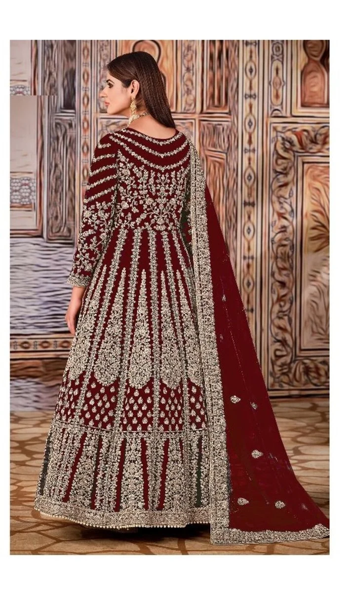 FC 2701 Maroon Sequins Work & Embroidery Work Salwar Suitin Peach Butterfly Net. Grab it for ₹3149. Delivery 4-6 Working Days. Shop now. | Jump Suits, Salwar suit, Casual Suits, Creative suits, Designer Suits, Palazzo Suits, Party Wear Suits, Patiala Suits, Straight Suits