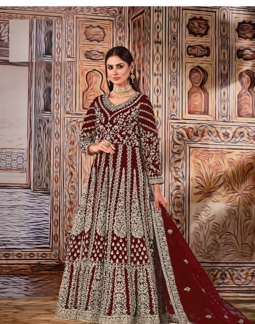 FC 2701 Maroon Sequins Work & Embroidery Work Salwar Suitin Peach Butterfly Net. Grab it for ₹3149. Delivery 4-6 Working Days. Shop now. | Jump Suits, Salwar suit, Casual Suits, Creative suits, Designer Suits, Palazzo Suits, Party Wear Suits, Patiala Suits, Straight Suits