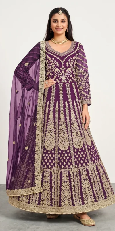 FC 2701 Purple Sequins Work & Embroidery Work Salwar Suiti Peach Butterfly Net. Grab it for ₹3149. Delivery 4-6 Working Days. Shop now. | Jump Suits, Salwar suit, Casual Suits, Creative suits, Designer Suits, Palazzo Suits, Party Wear Suits, Patiala Suits, Straight Suits