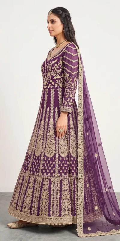 FC 2701 Purple Sequins Work & Embroidery Work Salwar Suiti Peach Butterfly Net. Grab it for ₹3149. Delivery 4-6 Working Days. Shop now. | Jump Suits, Salwar suit, Casual Suits, Creative suits, Designer Suits, Palazzo Suits, Party Wear Suits, Patiala Suits, Straight Suits