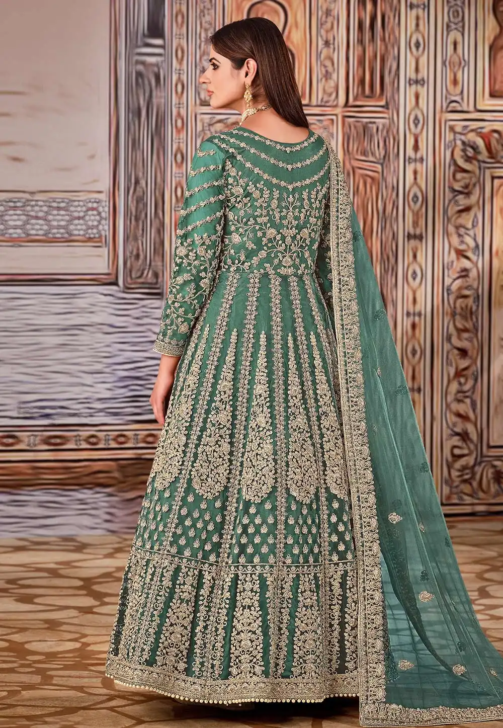 FC 2701 Sea Green Sequins Work & Embroidery Work Salwar Suitin Peach Butterfly Net. Grab it for ₹3149. Delivery 4-6 Working Days. Shop now. | Jump Suits, Salwar suit, Casual Suits, Creative suits, Designer Suits, Palazzo Suits, Party Wear Suits, Patiala Suits, Straight Suits