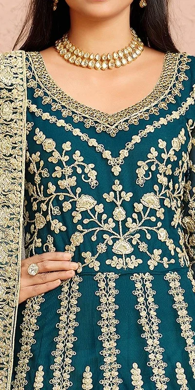 FC 2701 Teal Sequins Work & Embroidery Work Salwar Suitin Peach Butterfly Net. Grab it for ₹3149. Delivery 4-6 Working Days. Shop now. | Jump Suits, Salwar suit, Casual Suits, Creative suits, Designer Suits, Palazzo Suits, Party Wear Suits, Patiala Suits, Straight Suits