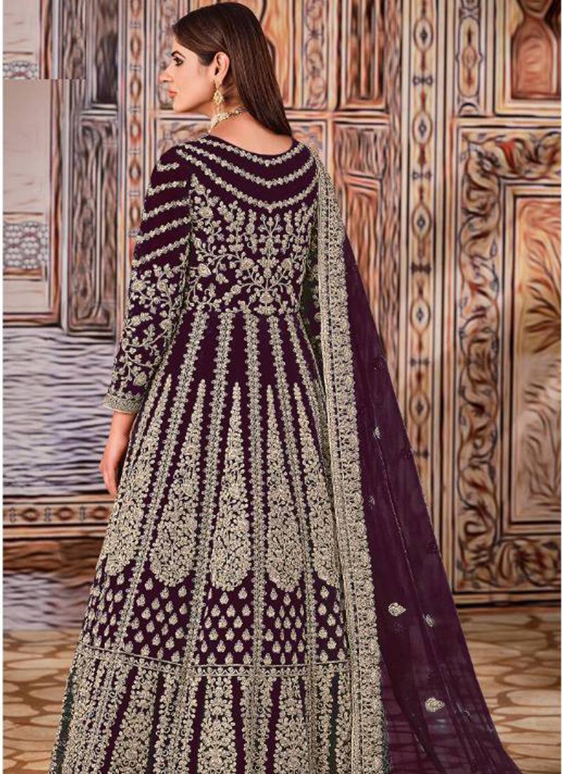 FC 2701 Wine Sequins Work & Embroidery Work Salwar Suitin Peach Butterfly Net. Grab it for ₹3149. Delivery 4-6 Working Days. Shop now. | Jump Suits, Salwar suit, Casual Suits, Creative suits, Designer Suits, Palazzo Suits, Party Wear Suits, Patiala Suits, Straight Suits