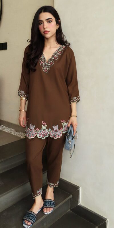 BE 511 Brown colour Trendy Brown French Crape Embroidery Work Kurti Get it for ₹1999. Delivery 4-6 Working Days. Shop now. | Kurti, Bollywood Kurti, Creative Kurtis, Designer Kurti, Party Wear Kurti, Selfie Kurti