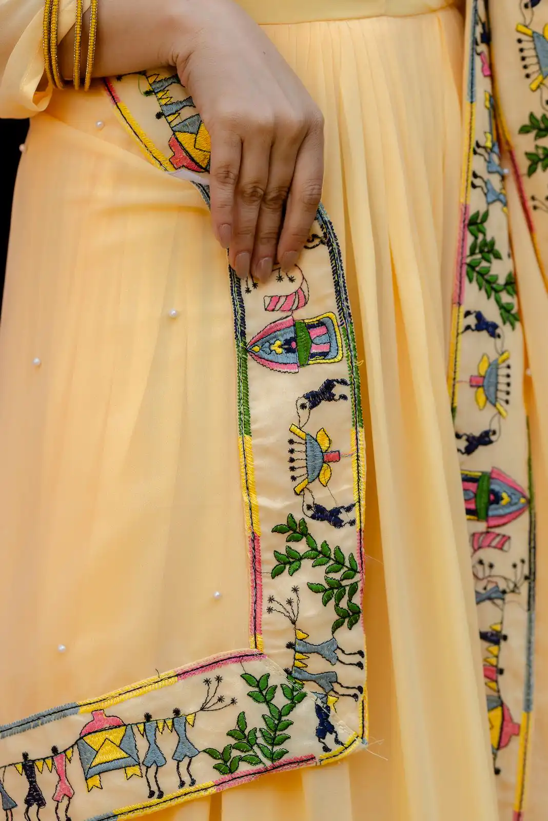 Alluring Yellow Georgette Embroider Work Gown | Gowns, Bollywood Gowns, Creative Gowns, Designer Gowns, Embroidered Gowns, Party Wear Gowns