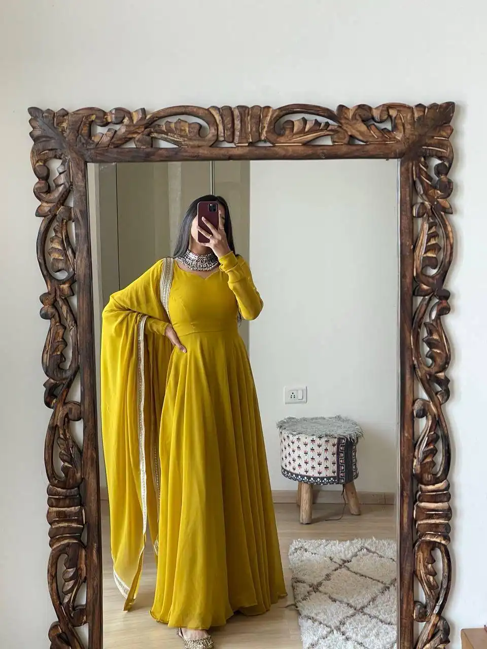 Alluring Yellow Georgette With Lace Work Gown | Gowns, Bollywood Gowns, Creative Gowns, Designer Gowns, Embroidered Gowns, Party Wear Gowns