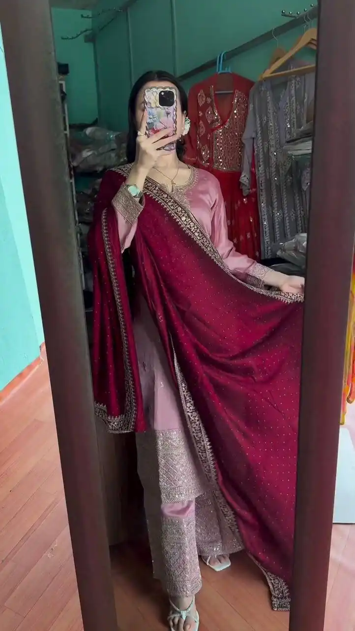 Baby Pink Chinon Lace Embroidery Work Salwar Suit | Jump Suits, Tops & Bottoms, Track Suits, Salwar suit, Casual Suits, Creative suits, Designer Suits, Palazzo Suits, Party Wear Suits, Patiala Suits, Straight Suits, Trendy Wear