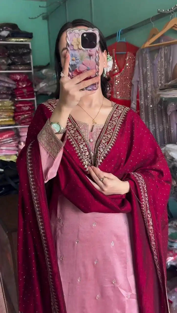 Baby Pink Chinon Lace Embroidery Work Salwar Suit | Jump Suits, Tops & Bottoms, Track Suits, Salwar suit, Casual Suits, Creative suits, Designer Suits, Palazzo Suits, Party Wear Suits, Patiala Suits, Straight Suits, Trendy Wear