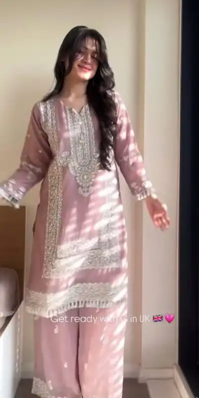 Baby Pink Fox Georgette Moti Work Salwar Suit | Jump Suits, Tops & Bottoms, Track Suits, Salwar suit, Casual Suits, Creative suits, Designer Suits, Palazzo Suits, Party Wear Suits, Patiala Suits, Straight Suits, Trendy Wear