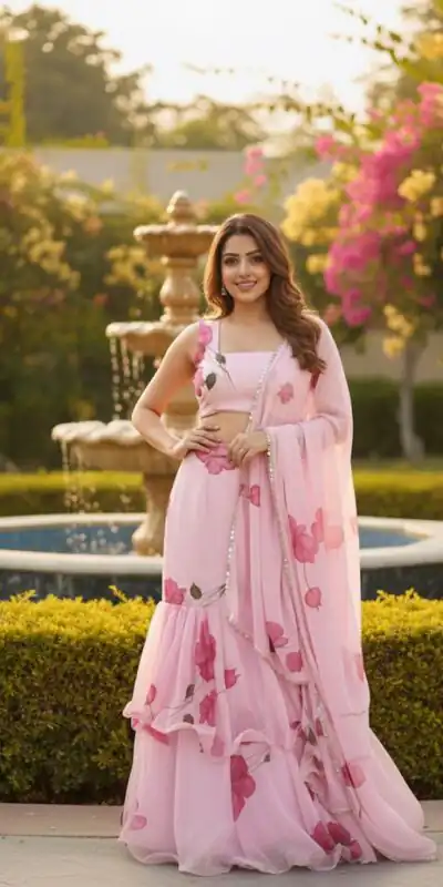 Baby Pink Premium Faux Georgette Digital Print Saree | Sarees, Bollywood Sarees, Creative Sarees, Designer Sarees, Embroidered Sarees, Ethnic Saree, Modern Digital sarees, Party Wear Sarees