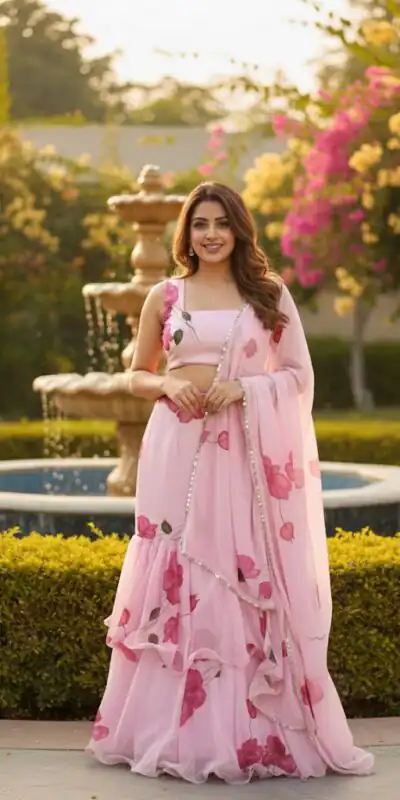 Baby Pink Premium Faux Georgette Digital Print Saree | Sarees, Bollywood Sarees, Creative Sarees, Designer Sarees, Embroidered Sarees, Ethnic Saree, Modern Digital sarees, Party Wear Sarees