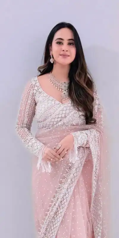 Baby Pink Soft Net Sequins Work Saree | Sarees, Bollywood Sarees, Creative Sarees, Designer Sarees, Embroidered Sarees, Ethnic Saree, Modern Digital sarees, Party Wear Sarees