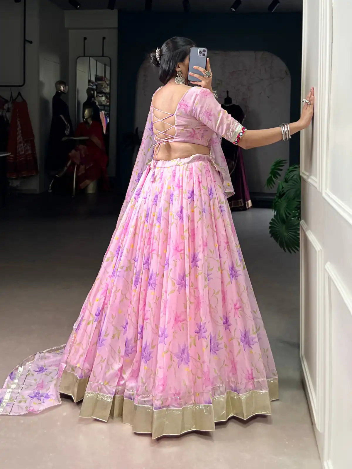Baby Pink Tabby Embossed Print Lehenga Choli | Lehenga, Bollywood Lehenga, Creative Lehenga, Designer Lehenga, Embroidered Lehenga, Party Wear Lehenga