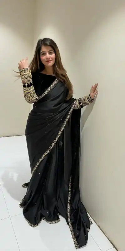 Black 9000 Velvet Embroidery Lace Work Saree | Sarees, Bollywood Sarees, Creative Sarees, Designer Sarees, Embroidered Sarees, Ethnic Saree, Modern Digital sarees, Party Wear Sarees