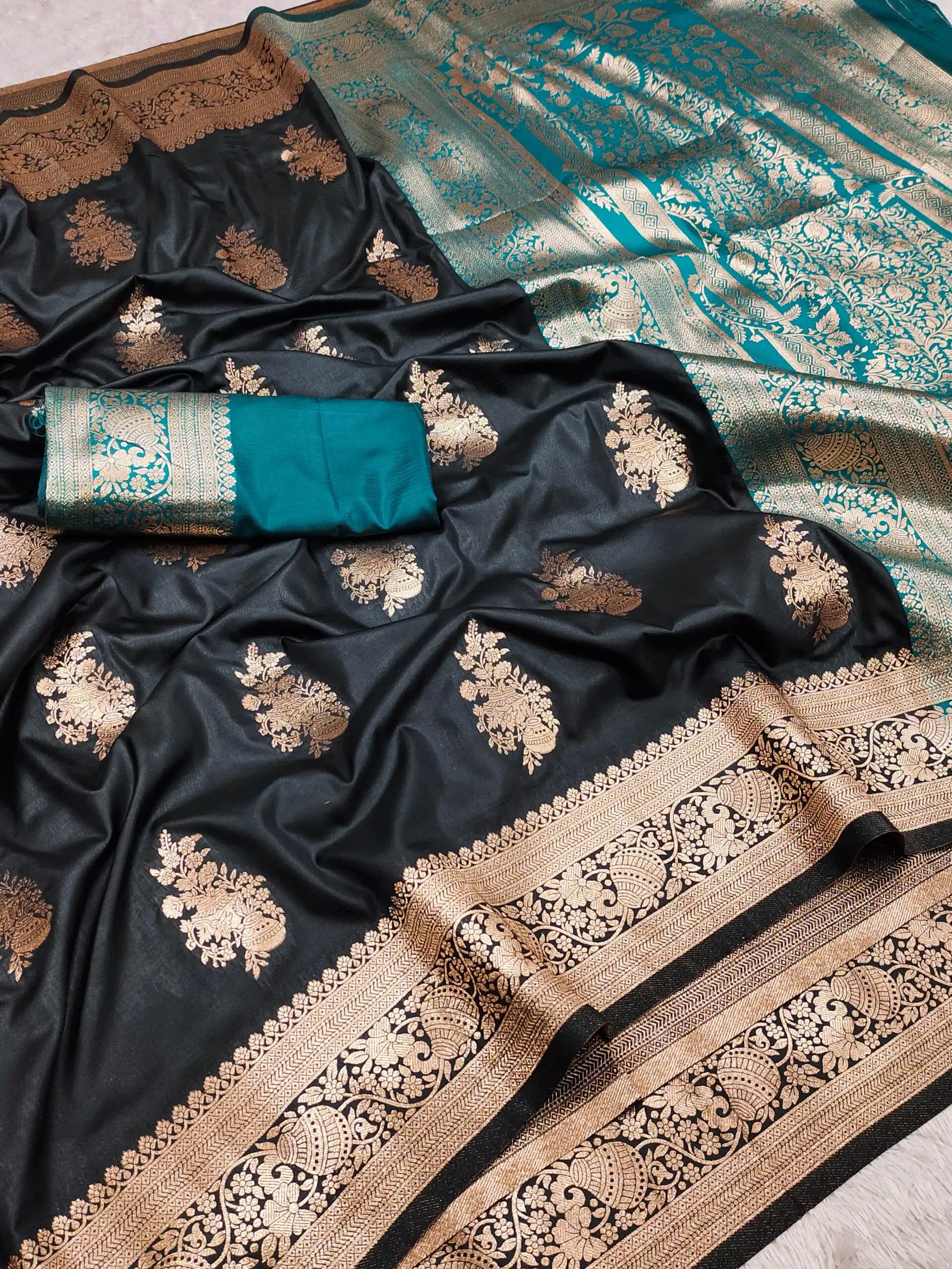 Black Banarasi Silk Zari Lace Work All Over Saree | Sarees, Bollywood Sarees, Creative Sarees, Designer Sarees, Embroidered Sarees, Ethnic Saree, Modern Digital sarees, Party Wear Sarees
