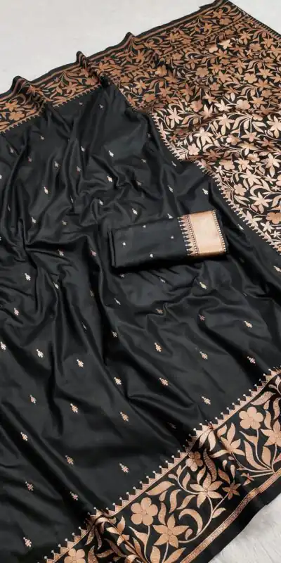 Black Banarasi Silk Zari Weaving Lace Work Saree | Sarees, Bollywood Sarees, Creative Sarees, Designer Sarees, Embroidered Sarees, Ethnic Saree, Modern Digital sarees, Party Wear Sarees
