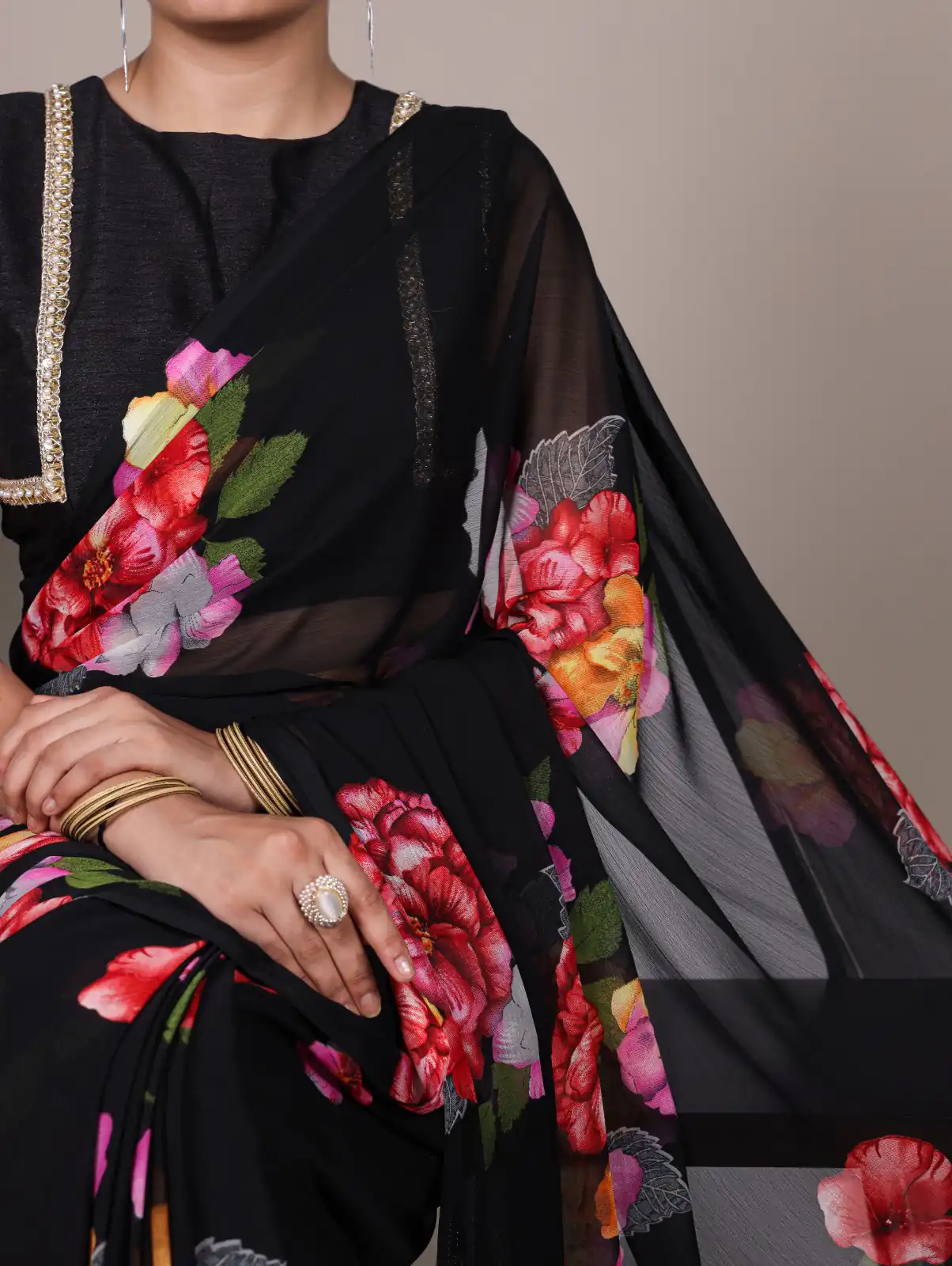 Black Chiffon Lace Work Saree | Sarees, Bollywood Sarees, Creative Sarees, Designer Sarees, Embroidered Sarees, Ethnic Saree, Modern Digital sarees, Party Wear Sarees