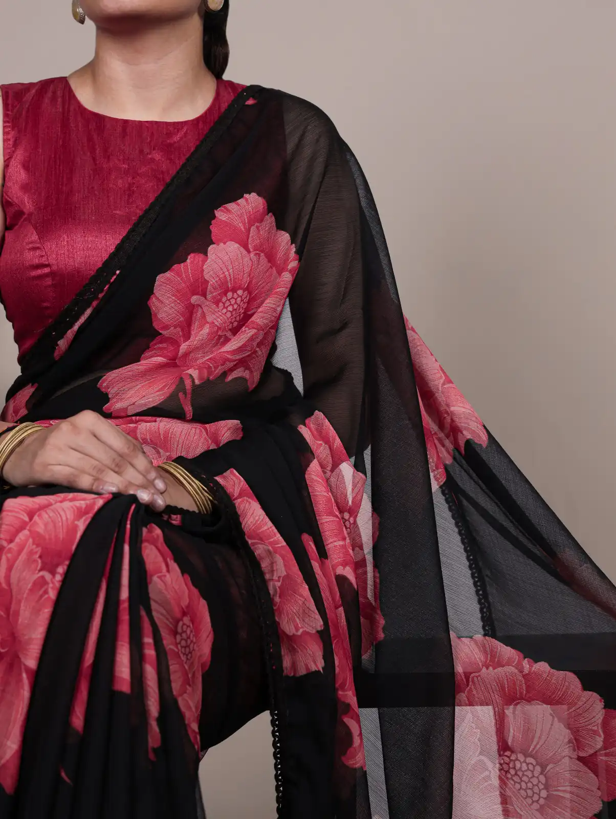 Black Chiffon With Lace Work Saree | Sarees, Bollywood Sarees, Creative Sarees, Designer Sarees, Embroidered Sarees, Ethnic Saree, Modern Digital sarees, Party Wear Sarees