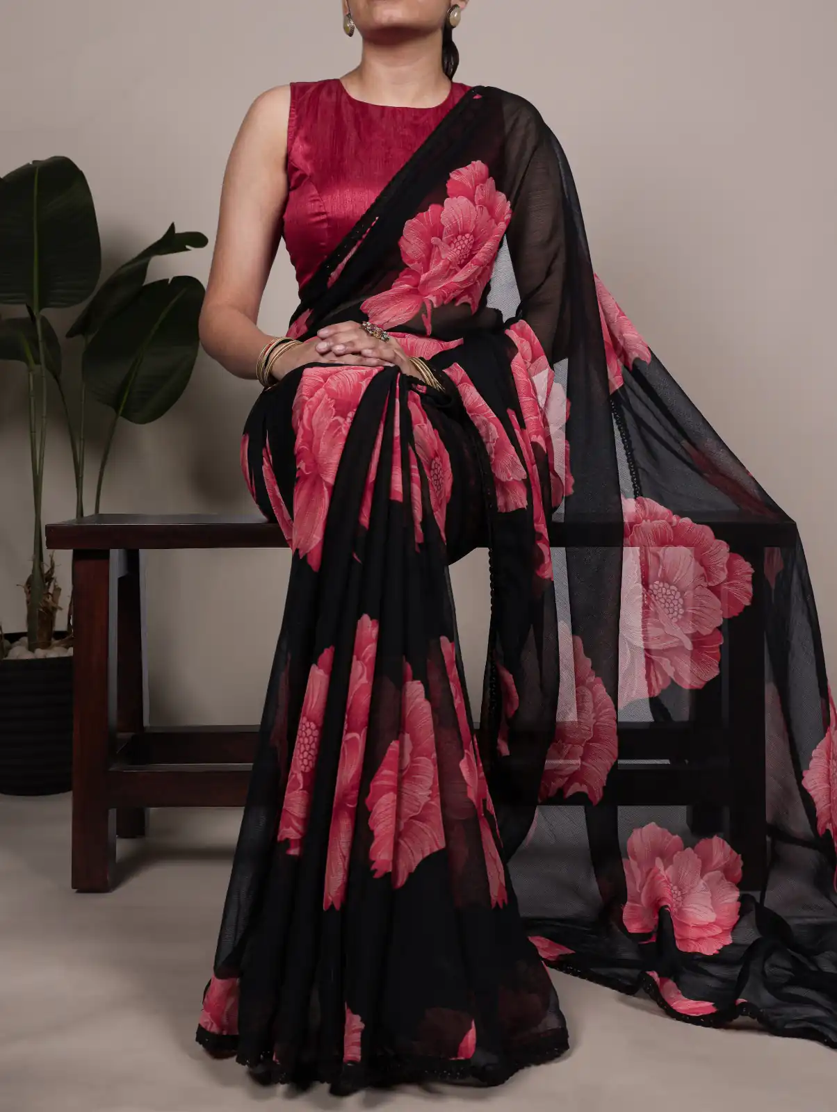 Black Chiffon With Lace Work Saree | Sarees, Bollywood Sarees, Creative Sarees, Designer Sarees, Embroidered Sarees, Ethnic Saree, Modern Digital sarees, Party Wear Sarees