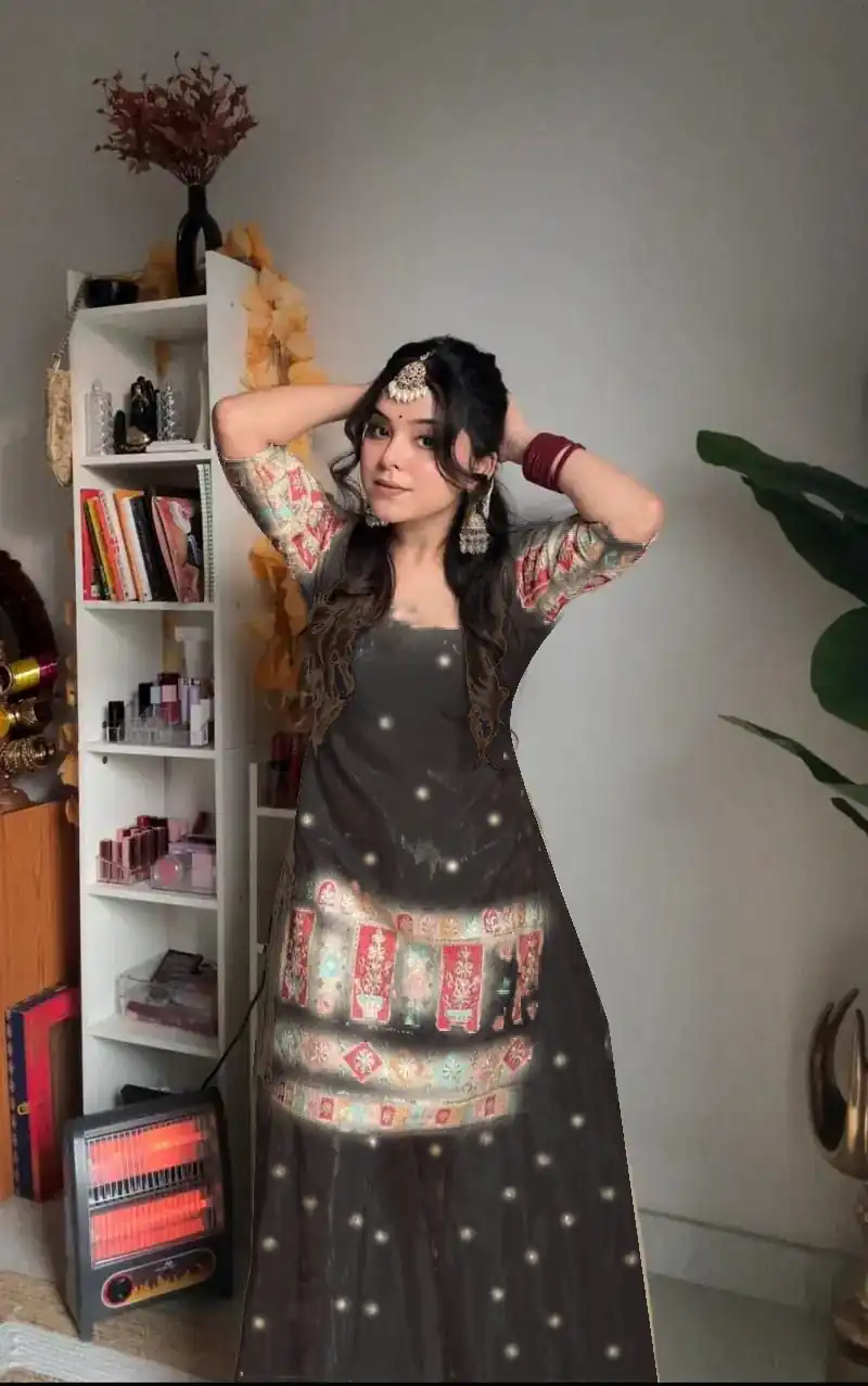 Black Chinnon Silk Embroidery Work Salwar Suit | Jump Suits, Salwar suit, Casual Suits, Creative suits, Designer Suits, Palazzo Suits, Party Wear Suits, Patiala Suits, Straight Suits
